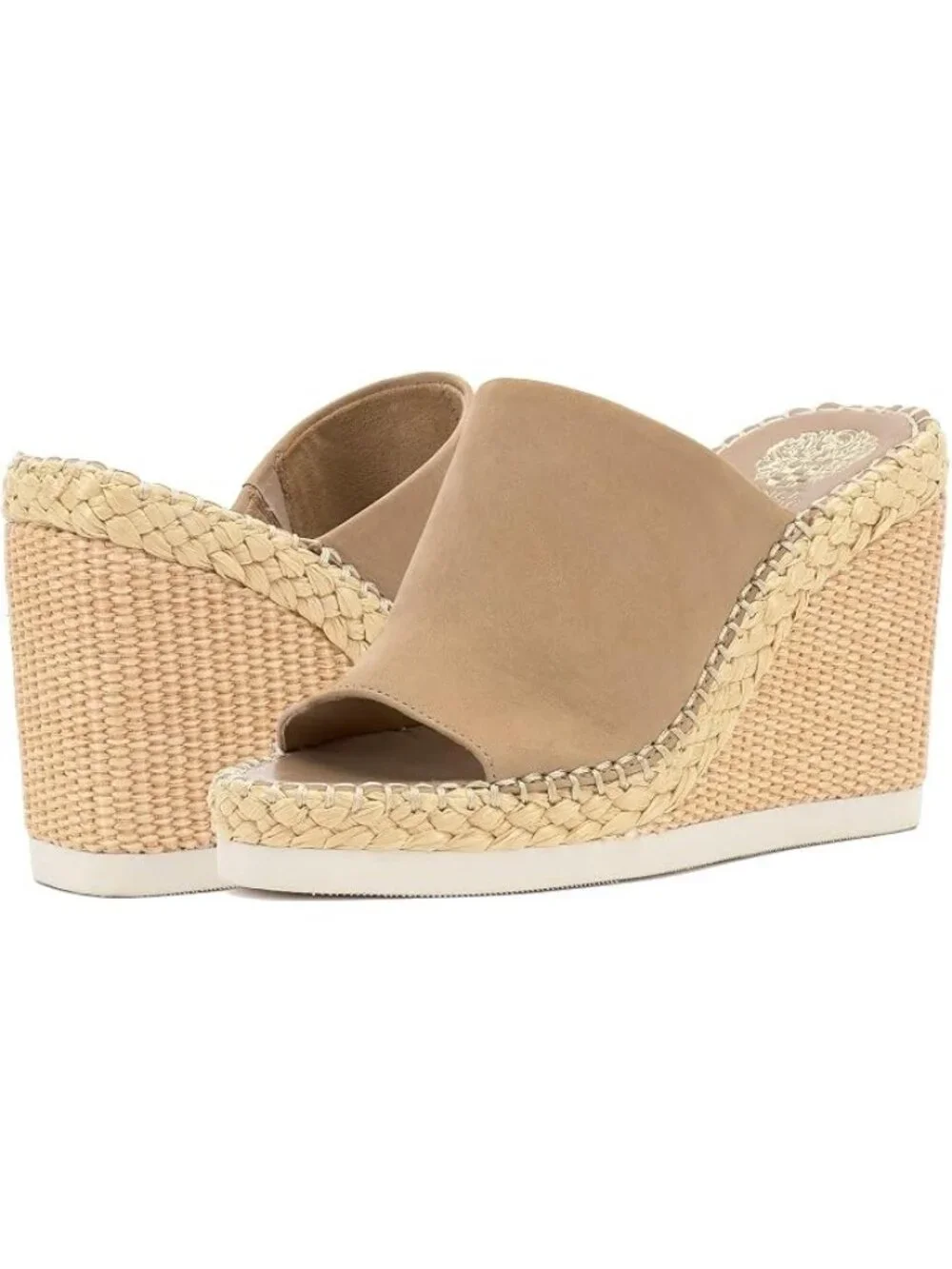 Vince Camuto Brissia Tortilla Nubuck Espadrille Platform Wedge Mule Size 11M New